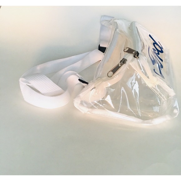 Ford Fanny Pack Clear Adjustable White Trim Blue Large Logo 90s Dadcore - Picture 3 of 11